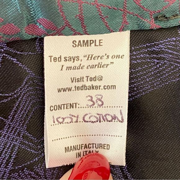 Ted Baker London Burgundy Paisley Print Velvet Vest Ted Sz 1 US Sz 4 - Picture 6 of 10